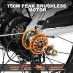 Core Electric Bike for Adults - 468Wh Removable Battery, 26 inch Step Thru Electric Bicycle, Peak 750W Brushless Motor Cityrun Ebike, with 7 Speed, Up to 50 Miles, E-Bikes - Image 4