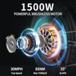 Electric Motorcycles for Adults, 1500W 20AH 30MPH Electric Bike 20'' Fat Tire Hydraulic Oil Disc Brakes Ebike, Bicicleta electrica para adultos - Image 3