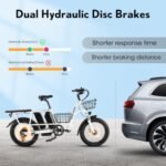 Electric Bike for Adults,1000W 450lbs Capacity Cargo Ebike, 48V 17.5Ah/35Ah Single/Dual Battery, 20"×3.0" Fat Tire 32MPH Electric Bicycle with Basket and Rear Rack for Carrying Passenger - Image 4