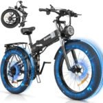 Folding Electric Bike for Adults - 1000/2000W, 30/37MPH Ebike with 48V 15/20AH - 20"/26" 50/75 Miles - 7-Speed Gears - Beach Mountain Snow Electric Bicycle UL Certified