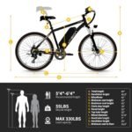 Jasion EB5 Plus 750W Peak Electric Bike for Adults, 27.5" MTB Commuting Ebike, 20 MPH 480Wh Removable Battery Electric Mountain Bike with Front Fork Suspension - Image 6