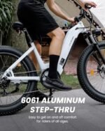 CycVerve Electric Bike for Adults,1400W Peak Motor City Cruiser Ebike,48V Removable Battery,28MPH 75Miles Step-Thru Electric Bicycle,26" x 4.0 Fat Tire Full Shock Absorber Commuter E Bike - Image 6