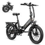 Jasion EB7 ST 2.0 Electric Bike Adults, 28MPH Max Speed[850W Motor], 55 Mile Ranges[480Wh Removable Battery], Foldable Ebikes with Dual Suspension, Step-Thru 20" Fat Tire Adult Electric Bicycles