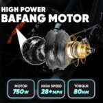 EZ BREEZE Electric Bike for Adults with Double Disc Brakes | Unisex Fat Tire Road Snow Beach Mountain Bicycle with 26 Inch Wheels 48V 14ah Removable Battery W/Fast Charge 750W Motor - Image 4