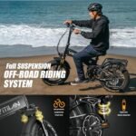 VITILAN i7 Pro Electric Bike Adults Folding 750W BA-FANG/E-iwol Motor Fat Tire Ebike Removable 16AH/20AH Cell Battery Full Suspension Electric Bicycle 8-Speed - Image 5