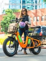 HAOQI Electric Bike for Adults, 750w(Peak 1300w) Brushless Motor,48V 27.8Ah Dual Battery for 90-120 Miles Range,20 * 4" Fat Tire Cargo Ebike, 450lbs Weight Capacity with Front and Rear Baskets - Image 4