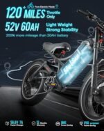 RomeoⅡ 2500W Electric Bike for Adults 40 Mph, 60Ah Long Range Ebike 120+Miles, 20 * 5.0 Fat Tire Electric Mountain Bike Upgrad Air Fork 4-Piston Brake App Control Ebike UL2849 - Image 4