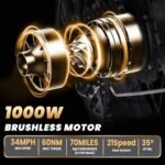 1000W Electric Bike for Adults Electric Bicycles for Men Women 26" Fat Tire Electric Mountain Bike 48V 34MPH 17.5AH 840WH Battery 70 Miles e Bike 21-Speed Gears Ebike UL Certified - Image 4