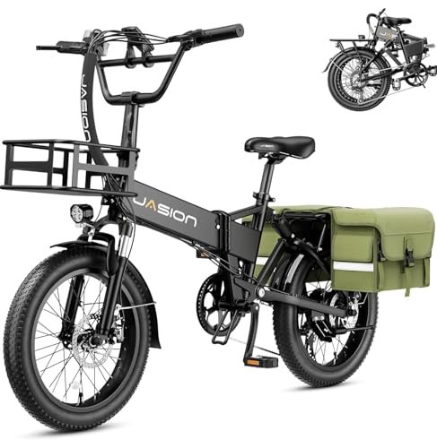 Version 1.0.0 Jasion EB7 2.0 Electric Bike for Adults, 1200W Peak Motor 28MPH Max Speed Folding Ebike, 48V 10AH Removable Battery, 20" Fat Tire with Dual Suspension, 7-Speed Electric Bicycles, FBasket & Gsaddlebag - Image 1