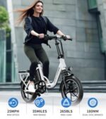 WINDHORSE Electric Bike for Adults, Folding Ebike with 630w Peak Motor, Dual Disc Brake, 35 Miles Range, 25MPH, Suspension, Removable Battery, Electric Bicycle for Commuter - Image 3