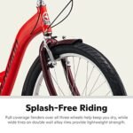 Schwinn Meridian Adult Tricycle Bike, Three Wheel Beach Cruiser, 24 & 26-Inch Wheels, Low Step-Through Aluminum Frame, Adjustable Handlebars, Large Cruiser Seat, Rear Folding Basket - Image 4