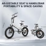 KBO K Series K1 K2 Folding Electric Bike 500W, 5 Colors K Series E Bike, Up to 45 Miles Range Electric Bike for Adults, 48V 10.4AH, 20Mph, 280lbs Payload, UL2849 Certificated Foldable Ebike - Image 5