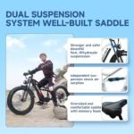 Adult Electric Bike,1500W/750W, 52V 21/19Ah 37/32MPH 30-60Miles, 26-inch Fat Tire Electric Bike Full Suspension Electric Mountain Bike with Dual Disc Brakes - Image 4