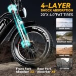 Auloor S4 Electric Bike,2000W Motor(3000W Peak) with 48V 25Ah Battery,70+ Miles Long Range, 30Mph Fat Tires Ebike, All-Terrain, Ideal for Commuting, Off-Road, Unisex E-Bike - Image 5