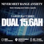 V20 Electric Bike for Adults, 28 MPH Top Speed 48V 15.6/18. 2Ah Removable Battery Ebike, 1000/1500W Motor 20 "Fat Tire Electric Dirt Bike, Hydraulic Brake Electric Motorcycle - Image 2