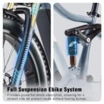 DAMSON Dual Motor Electric Bike for Adult 48V 30AH Removable Battery Ebike 26"X4"Fat Tire up to 30MPH &120 Miles Long Range Off Road Beach Mountain Full Suspension Electric Bicycle - Image 5