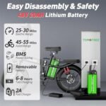 Foldable Electric Bike, 1200w Electric Bikes for Adults Up to 50 Miles, Folding Ebike with 48v 20ah Removable Battery, 16" Fat Tire Folding Electric Bike for Commute, LCD Display - Image 6
