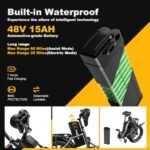 Auloor Folding Electric Bike for Adults,1000W Motor 30MPH,70Mile,48V 12.8AH/15AH Removable Battery 20" Fat Tire Electric Bicycle,Full Suspension System Design Folding Ebike,7-Speed E-Bikes - Image 3
