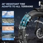 LEONX Aipas M2 Electric Bike,1500W Peak Motor Electric bike for adults, 26'' x 4.0'' Fat Tire Electric Mountain Bike with 480Wh Samsung Battery, 28MPH 45 Miles Ebike UL Certified 7 Speed - Image 5