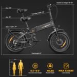 Jasion X-Hunter Electric Bike for Adults,1400W Peak Motor 30MPH Max Speed,48V 13AH Removable Battery, Full Suspension System Design,20''*4.0 Fat Tire Foldable Ebike 7-Speed Bicycles - Image 6