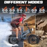 2000W Electric Bike Adults Dual Motor with 48v 24.5AH Removable Battery, 20Inch Fat Tire Mountain EBike, 35MPH Full Suspension AWD E Bike for Commuter Beach, Shim 7-Speed Gear - Image 6