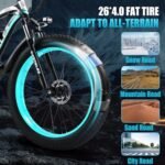 Electric Bike for Adult, 26" x 4.0 Fat Tire Ebike, 1000W/2000W Peak Electric Bicycle, 48V 13/17.5/23AH Waterproof Battery, Front Suspension Ebike, 27MPH-46MPH, Adjustable Seat, UL and GCC Certified - Image 5