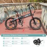 NR-7 20" Folding Electric Bike for Adults | Lightweight Foldable Electric Bicycle - Weighs Only 45lbs | 500W Brushless Motor | 40+ Mile Range | 21mph Speed - Class 2 Fat TIre Ebike - Image 4