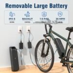 Jasion Electric Bike for Adults - 480 WH Removable Battery, 750 W Peak Motor, 20 MPH Max Speed, Commuting Ebike with LCD Display, 7-Speed E Bicycle with Dual Disc Brakes 27.5 Inch Tires - Image 5