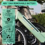 Electric Bike for Adults, 500W(Peak 1000W) Brushless Motor UP to 28MPH,UL2849 Certified Built-in Removable Battery,26" Step-Through Ebike for Women/Men,Commuting E Bike with 7-Speed - Image 3