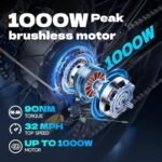 Electric Bike for Adults,1000W,52V 23Ah Removable Battery,32MPH,Range 75 Miles,26-inch Fat Tire Electric Bike Off-Road Snow Beach Electric Mountain Bike,Dual Suspension - Image 2