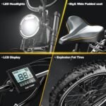 Folding Electric Bike for Adults,1500W Motor(Peak 2000W),35MPH 100Mile,48V 25Ah Battery,20" x 4.0 Fat Tire Foldable Electric Bicycle,Electric Mountain E-Bike,Hydraulic Disc Brake E-Bike - Image 6