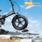 Folding Electric Bike, 1000W Peak Motor Electric Bike for Adult, 30MPH, 60Miles Max Range for Ebike, 48V 614WH Removable Battery, 20" Fat Tire Electric Bicycle for Commute Beach Snow - Image 5