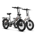 A2 Folding Electric Bike, 20'' Fat Tire Electric Bike with 750W Motor, 48V Removable Battery, 28MPH Max Speed, 45 Mile Range, Step-Through Frame and 7-Speed,2PCS