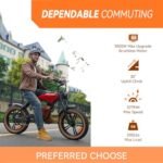 HIDOES B10 Cowboy Style Electric Bike for Adult 1000w Brushless Motor 48V 13AH Battery, 20"×4'Fat Tires Double Brake System 35Miles Max Range 37MPH Max Speed Beach Mountain Off Road Electric Bicycle - Image 2