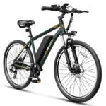 Jasion Electric Bike for Adults - 480 WH Removable Battery, 750 W Peak Motor, 20 MPH Max Speed, Commuting Ebike with LCD Display, 7-Speed E Bicycle with Dual Disc Brakes 27.5 Inch Tires