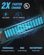 Folding Electric Bike for Adults, 1500W/2000W 30/37MPH, 50 Miles/70 Miles, 48V 15Ah/20Ah Battery, 20"/26" Fat Tire City Commuter EBike for Men Women, Foldable Electric Bicycle - Image 4