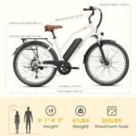 Jasion CB1 Electric Bike for Adults, 1000W Motor Peak Ebike, 450Wh Removeable Battery, 26'' City Cruiser Bicycle, 22 MPH Commuter Women Ebike, 7-Speed Gear - Image 6