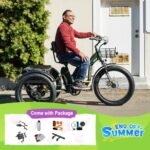 ADDMOTOR Electric Trike for Adults, 750W Rear Motor, Grandtan II Electric Trike, 85MI, 3 Wheel Electric Bikes, 450 lbs, 48V 20Ah Battery, Electric Tricycle, Etrike, Differential & Parking Brake - Image 2