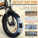 Electric Bike for Adults 20" x4.0 Fat Tire Electric Bicycle with 750W Motor, Foldable Ebkie with 48V 12AH Removable Battery E Bike Long Range 20-55mile with 7 Gears, UL2849 Certified - Image 4