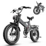 Folding Electric Bike for Adults,1500W Motor(Peak 2000W),35MPH 100Mile,48V 25Ah Battery,20" x 4.0 Fat Tire Foldable Electric Bicycle,Electric Mountain E-Bike,Hydraulic Disc Brake E-Bike