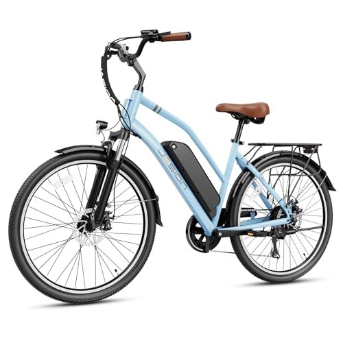 Version 1.0.0 Jasion CB1 Electric Bike for Adults, 1000W Motor Peak Ebike, 450Wh Removeable Battery, 26'' City Cruiser Bicycle, 22 MPH Commuter Women Ebike, 7-Speed Gear - Image 1