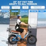 2000W Dual Motor Ebike,48V 30Ah Removable Dual Battery E Bike for Adult,35MPH Electric Bike 20"*4 Fat Tire 7-Speed Hydraulic Disc Brake 120 Mile Range Electric Bicycle Dual Lockbale Suspension - Image 5