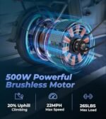 NAVIC CB6 Electric Bike for Adults, 750W Peak Power Folding Ebike, 22Mph Max Speed, 499.2Wh Removable Battery, 14" Adults Electric Bicycle, Max 28Miles Long Range, Mini E Bikes - Image 3