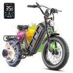 eAhora Juliet [2024 Upgraded] Electric Bike for Adults Peak 1200W 48V 60Ah 100-200Miles Long Range Electric Bike,20 * 4.0 Fat Tire EBike Full Suspension Electric Bicycles Hydraulic Brake with Display