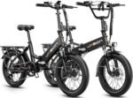 Jasion EB7 ST 2.0 Electric Bike Adults, 28MPH Max Speed[850W Power Motor], 55 Mile Ranges[480Wh Removable Battery], Foldable Ebikes with Dual Suspension, Step-Thru 20" Fat Tire Adult Electric Bicycles