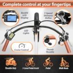 Elevate Electric Bike for Adults - 60 Mile E Bike 20MPH Throttle 48V E-Bike - Commuter Bike Beach Cruiser Ebike Adult Electric Bicycles for Men & Women - Image 4