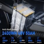 Electric Bike, 100 Miles 50Ah Ebike for Adult, 750W 30MPH, 20''X3'' Tire E Bike, Dual Shock Absorber Commuter Bike with 2 Seat - Image 2