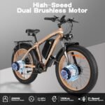 2000W Dual Motor Ebike 35 MPH,26" Fat Tire Electric Bike for Adults,48V 23AH Removable Battery,All Terrain Adult Electric Bicycles,85 Mile E Bike Lockable Suspension,Hydraulic Disc Brake - Image 3