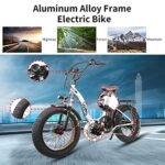 NAKTO Electric Bikes for Adults, Foldable Ebike 20" x 4.0 Fat Tire Electric Bicycle with 500W Motor,35MPH, 48V 12AH Removable Battery, Shimano 6-Speed and Dual Shock Absorber with Free Lock (Black) - Image 2