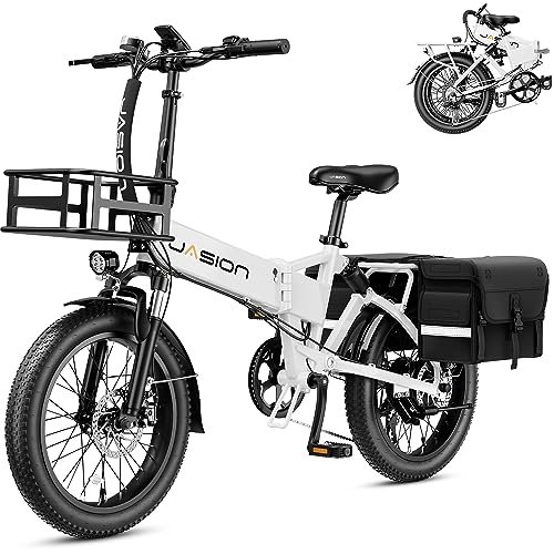Version 1.0.0 Jasion EB7 2.0 Electric Bike for Adults, 1200W Peak Motor 28MPH Max Speed Folding Ebike, 48V 10AH Removable Battery, 20" Fat Tire with Dual Suapension, 7-Speed Electric Bicycles, UL Certifiled - Image 1